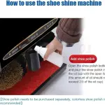 Commercial Electric Shoe Polisher Machine for Hotels - Dual Brush Automatic Cleaner Kit for Leather Shine & Dust Removal (Black Gold) - Professional Shoe Care Solution