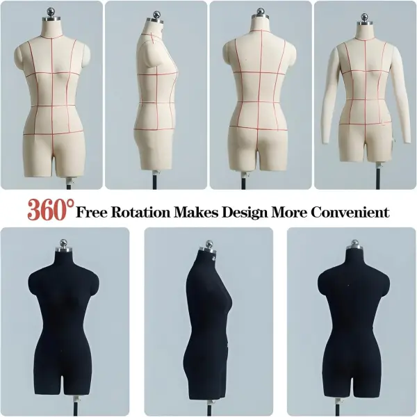 Adjustable White Dress Form on Wheels, S-Model 80 Tailor Mannequin Dummy for Clothing Design, Ideal for Dressmakers & Fashion Designers, Versatile Sewing Tool