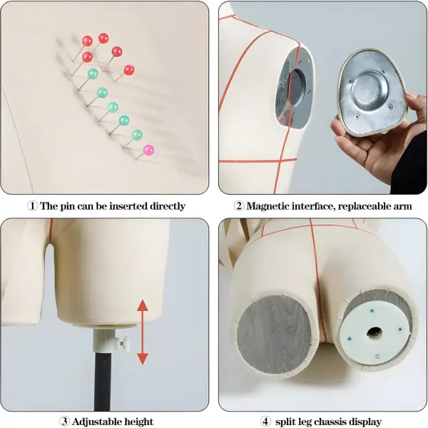 Adjustable White Dress Form on Wheels, S-Model 80 Tailor Mannequin Dummy for Clothing Design, Ideal for Dressmakers & Fashion Designers, Versatile Sewing Tool