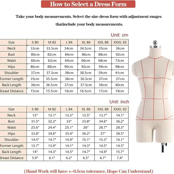 Adjustable White Dress Form on Wheels, S-Model 80 Tailor Mannequin Dummy for Clothing Design, Ideal for Dressmakers & Fashion Designers, Versatile Sewing Tool