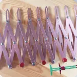 HONEYSEW Aluminum Expanding Sewing Gauge Button Guide Spacing Device 5-in-1 Sliding Gauge Measuring Sewing Tool Set (Rose Gold)