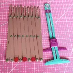 HONEYSEW Aluminum Expanding Sewing Gauge Button Guide Spacing Device 5-in-1 Sliding Gauge Measuring Sewing Tool Set (Rose Gold)