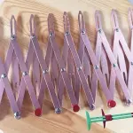 HONEYSEW Aluminum Expanding Sewing Gauge Button Guide Spacing Device 5-in-1 Sliding Gauge Measuring Sewing Tool Set (Rose Gold)