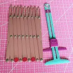HONEYSEW Aluminum Expanding Sewing Gauge Button Guide Spacing Device 5-in-1 Sliding Gauge Measuring Sewing Tool Set (Rose Gold)
