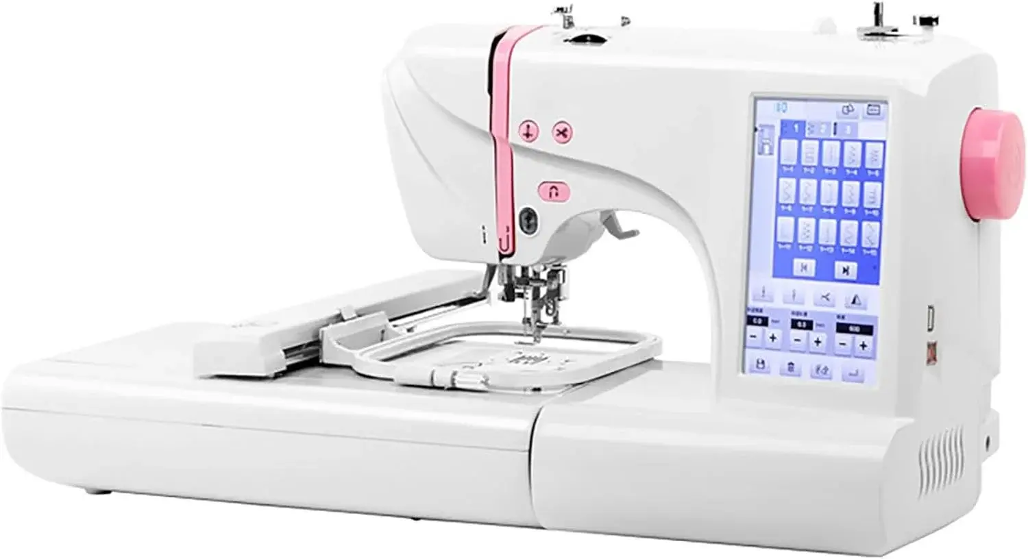 Computer Sewing Machine, Fully Automatic Computer Embroidery Machine with 7-inch Color Touch Screen, Supports Pattern Editing and U Disk Reading and Import, 162 Kinds Of Stitches