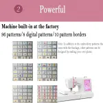 Computer Sewing Machine, Fully Automatic Computer Embroidery Machine with 7-inch Color Touch Screen, Supports Pattern Editing and U Disk Reading and Import, 162 Kinds Of Stitches