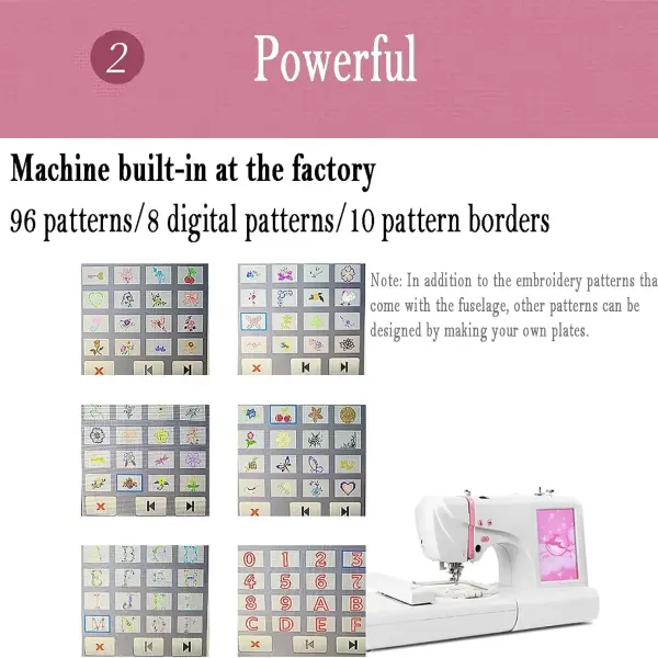 Computer Sewing Machine, Fully Automatic Computer Embroidery Machine with 7-inch Color Touch Screen, Supports Pattern Editing and U Disk Reading and Import, 162 Kinds Of Stitches
