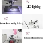 Computer Sewing Machine, Fully Automatic Computer Embroidery Machine with 7-inch Color Touch Screen, Supports Pattern Editing and U Disk Reading and Import, 162 Kinds Of Stitches
