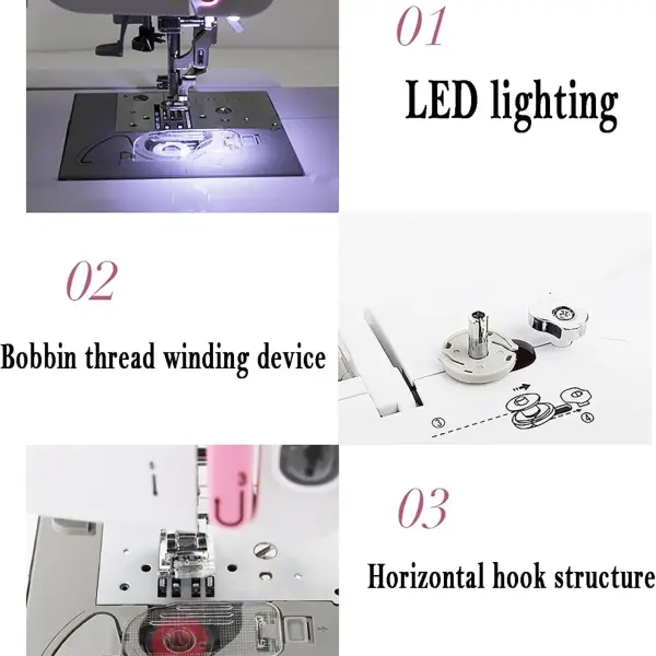 Computer Sewing Machine, Fully Automatic Computer Embroidery Machine with 7-inch Color Touch Screen, Supports Pattern Editing and U Disk Reading and Import, 162 Kinds Of Stitches