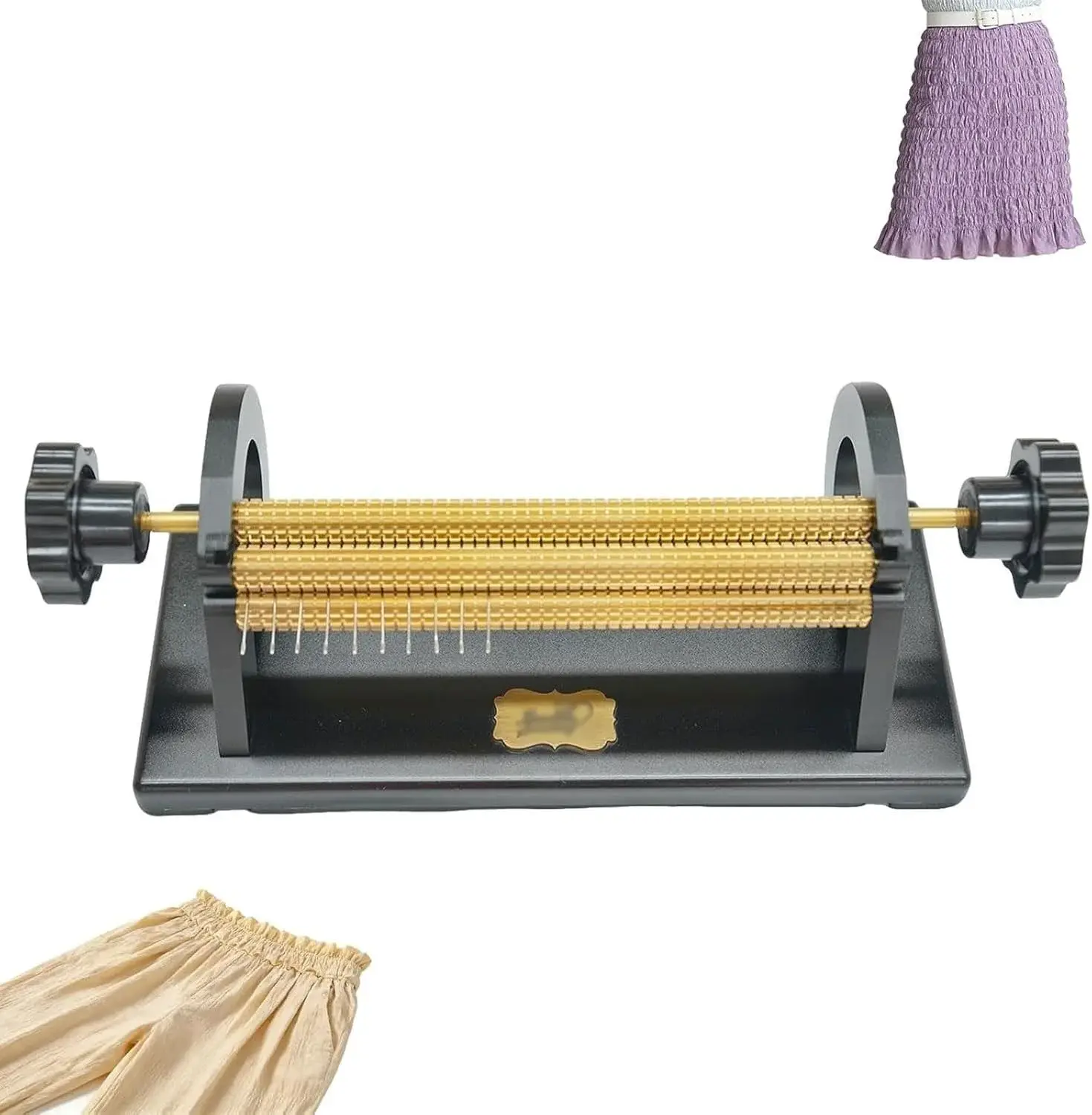 Adjustable Smocking Pleater,24 Row Pleat Sewing Machine with Sewing Needles & Tool Kit,47 Needle Positions Adjustable Closeness & Depth,for Costume & Craft Sewing
