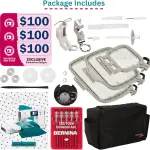 Bernette B70 Embroidery Machine Bundle - Heavy Duty Embroidery Machine with $300 Worth of Embroidery Tools and Accessories Great for Beginners and Experts