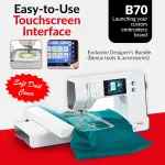 Bernette B70 Embroidery Machine Bundle - Heavy Duty Embroidery Machine with $300 Worth of Embroidery Tools and Accessories Great for Beginners and Experts
