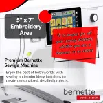 Bernette B70 Embroidery Machine Bundle - Heavy Duty Embroidery Machine with $300 Worth of Embroidery Tools and Accessories Great for Beginners and Experts