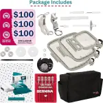Bernette B70 Embroidery Machine Bundle - Heavy Duty Embroidery Machine with $300 Worth of Embroidery Tools and Accessories Great for Beginners and Experts