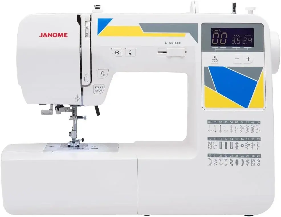 Janome MOD-30 Computerized Sewing Machine with 30 Built-In Stitches, 3 One-Step Buttonholes, Drop Feed and Accessories