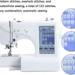 Automatic Sewing Machine With Electric Embroidery, 158 Built-In Designs, 210 Letters, 30 Pattern Borders