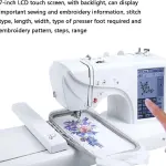 Automatic Sewing Machine With Electric Embroidery, 158 Built-In Designs, 210 Letters, 30 Pattern Borders