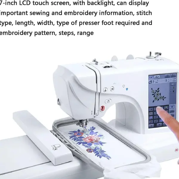 Automatic Sewing Machine With Electric Embroidery, 158 Built-In Designs, 210 Letters, 30 Pattern Borders