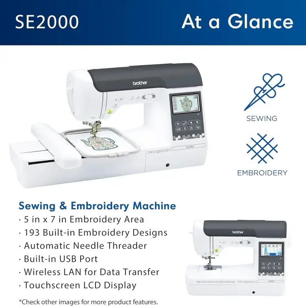 Brother SE2000 Computerized Sewing and Embroidery Machine