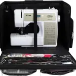 Everything Mary XL Flat-Top Rolling Sewing Machine Case – Black Quilted Craft Bag with Wheels – Portable Storage Organizer for Sewing, Scrapbooking & Craft Supplies