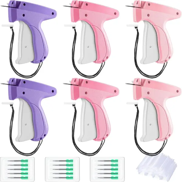 Kigeli 6 Pack Tagging Guns for Clothing with 3000 Barbs 15 Needles Stitch Gun Quick Clothes Fixer Retail Price Tag Attacher Clothing Label Gun for Boutique Store Warehouse Garage(Orange, Green,Pink)