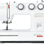 Bernette B35 Sewing Machine Swiss Design with 23 Stitches, 7 Presser Feet, Automatic Buttonhole, Quilting, Heavy-Duty Build, LED Light, Portable