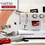 Bernette B35 Sewing Machine Swiss Design with 23 Stitches, 7 Presser Feet, Automatic Buttonhole, Quilting, Heavy-Duty Build, LED Light, Portable