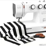 Bernette B35 Sewing Machine Swiss Design with 23 Stitches, 7 Presser Feet, Automatic Buttonhole, Quilting, Heavy-Duty Build, LED Light, Portable