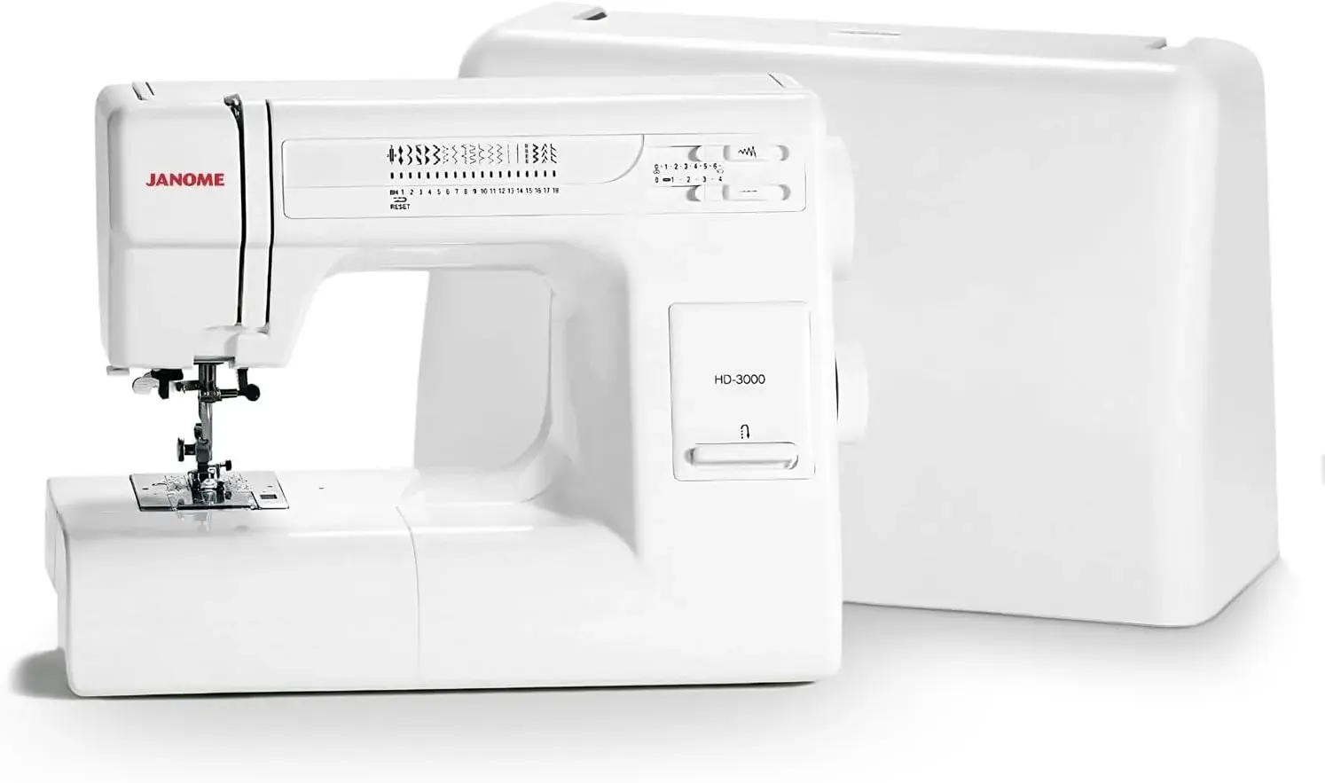 Janome HD3000 Heavy-Duty Sewing Machine with 18 Built-in Stitches + Hard Case