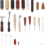 Leather Sewing Kit, Leather W Tools with Wax Threads and Sanding IY Craft Tools for Beginners and s, leseel Crafting Access