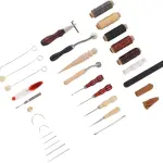 Leather Sewing Kit, Leather W Tools with Wax Threads and Sanding IY Craft Tools for Beginners and s, leseel Crafting Access