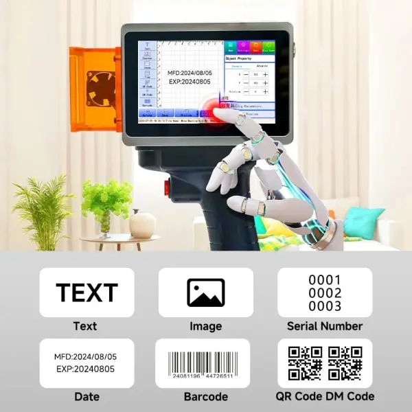 PEKOKO L4pro Handheld Portable Laser Marking Machine 5W Suitable for Engraving Glass and Plastic Car Parts Rubber Tires