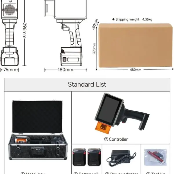 PEKOKO L4pro Handheld Portable Laser Marking Machine 5W Suitable for Engraving Glass and Plastic Car Parts Rubber Tires