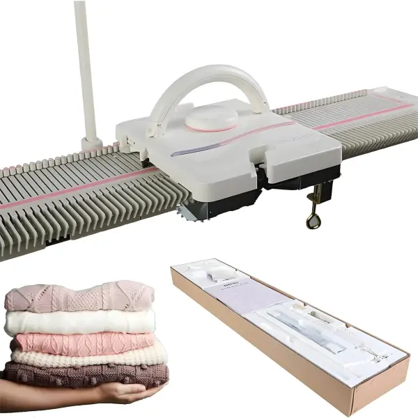 Efficient Knitting Machine Kit, 6.5mm Gauge, 150 Stitches, Complete Plastic Sewing Tool Set with Accessories for Sweater Knitting, Ideal for Home Use