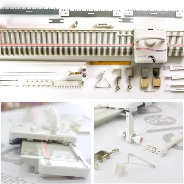 Efficient Knitting Machine Kit, 6.5mm Gauge, 150 Stitches, Complete Plastic Sewing Tool Set with Accessories for Sweater Knitting, Ideal for Home Use