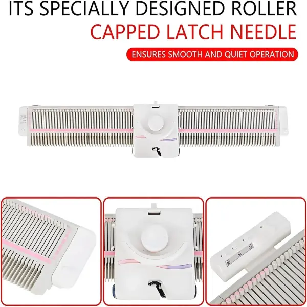 Efficient Knitting Machine Kit, 6.5mm Gauge, 150 Stitches, Complete Plastic Sewing Tool Set with Accessories for Sweater Knitting, Ideal for Home Use