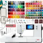Bernette B79 Combo Sewing & Embroidery Machine Deluxe 130 Thread Spools with Premium Accessory & Designs Package