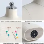 Adjustable XL Soft Foam Dress Form Mannequin with Arms - Tailor Dummy for Sewing, Fashion Design, Alterations, Pin-Friendly Female Model, Craft & Dressmaking Tool 86