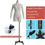 Adjustable XL Soft Foam Dress Form Mannequin with Arms - Tailor Dummy for Sewing, Fashion Design, Alterations, Pin-Friendly Female Model, Craft & Dressmaking Tool 86