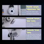Electric Sewing Machine 220V Computer Flat Car Sewing Machine 750W for Sofa Cushion Car Seat Cushion Leather Thick Material