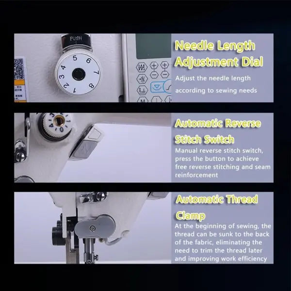 Electric Sewing Machine 220V Computer Flat Car Sewing Machine 750W for Sofa Cushion Car Seat Cushion Leather Thick Material