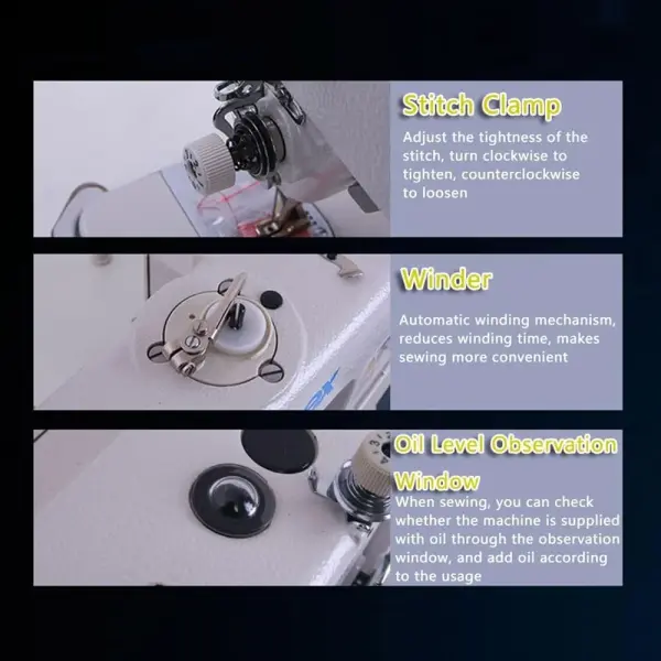 Electric Sewing Machine 220V Computer Flat Car Sewing Machine 750W for Sofa Cushion Car Seat Cushion Leather Thick Material