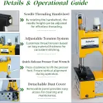 Bag Sewing Machine - 2s/bag Heavy Duty Portable Stitching Machine for Woven Bags, Non-Woven Fabrics, Leather | Warehouse & Farm Packing Tool (Yellow, Corded - 110V AC)