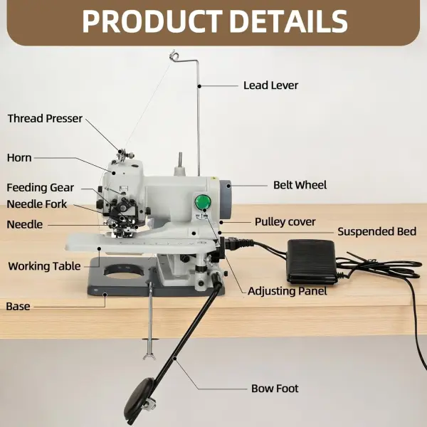 Upgraded Portable Blindstitch Sewing Machine – 110V 1200 SPM High - Speed, Invisible Seams & Blind Hem Chain Stitches for Hemming Clothes, Cuffs, Trouser Bottoms – For Professional Tailors & Home Use