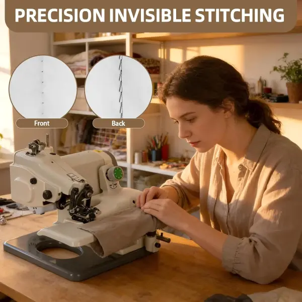 Upgraded Portable Blindstitch Sewing Machine – 110V 1200 SPM High - Speed, Invisible Seams & Blind Hem Chain Stitches for Hemming Clothes, Cuffs, Trouser Bottoms – For Professional Tailors & Home Use