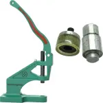 Trimming Shop 11mm Hand Press Machine and Heavy Duty, Metal Open Ring Snap Poppers, Fastener Press Studs Setting Tool Die Kit for Sewing, Leather Crafts and Clothing repair, Belts, Jeans, Grommets