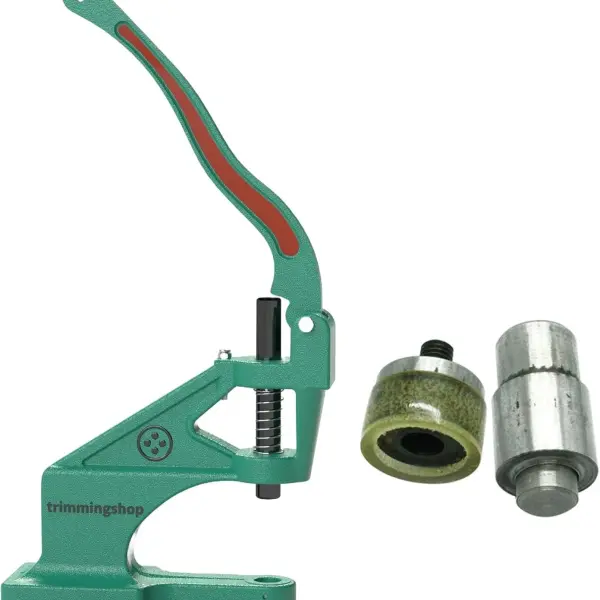 Trimming Shop 11mm Hand Press Machine and Heavy Duty, Metal Open Ring Snap Poppers, Fastener Press Studs Setting Tool Die Kit for Sewing, Leather Crafts and Clothing repair, Belts, Jeans, Grommets