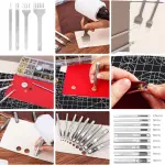 ZAMQIU Leather Working Kit, 155-Piece Leather Tooling Kit with Carving Stamping Sewing Punching Cutting, Leatherworking Tool Set for Beginners, DIY Craft Starter Set for Wallet, Belt, Bag Making