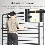 Adjustable Black Fabric Roll Storage Rack with Heavy Duty Steel Organizer, Movable Commercial Textile Holder, Ideal for Craft, Sewing, and Warehouse Use