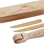 Fbshicung Seam Roller Beech Wood Tailors Clapper Seam Flattening Tool and Point Tuner Tools for Quilting, Sewing, Print, Wallpaper